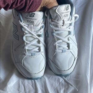 New Balance 608 White and Blue Sneakers